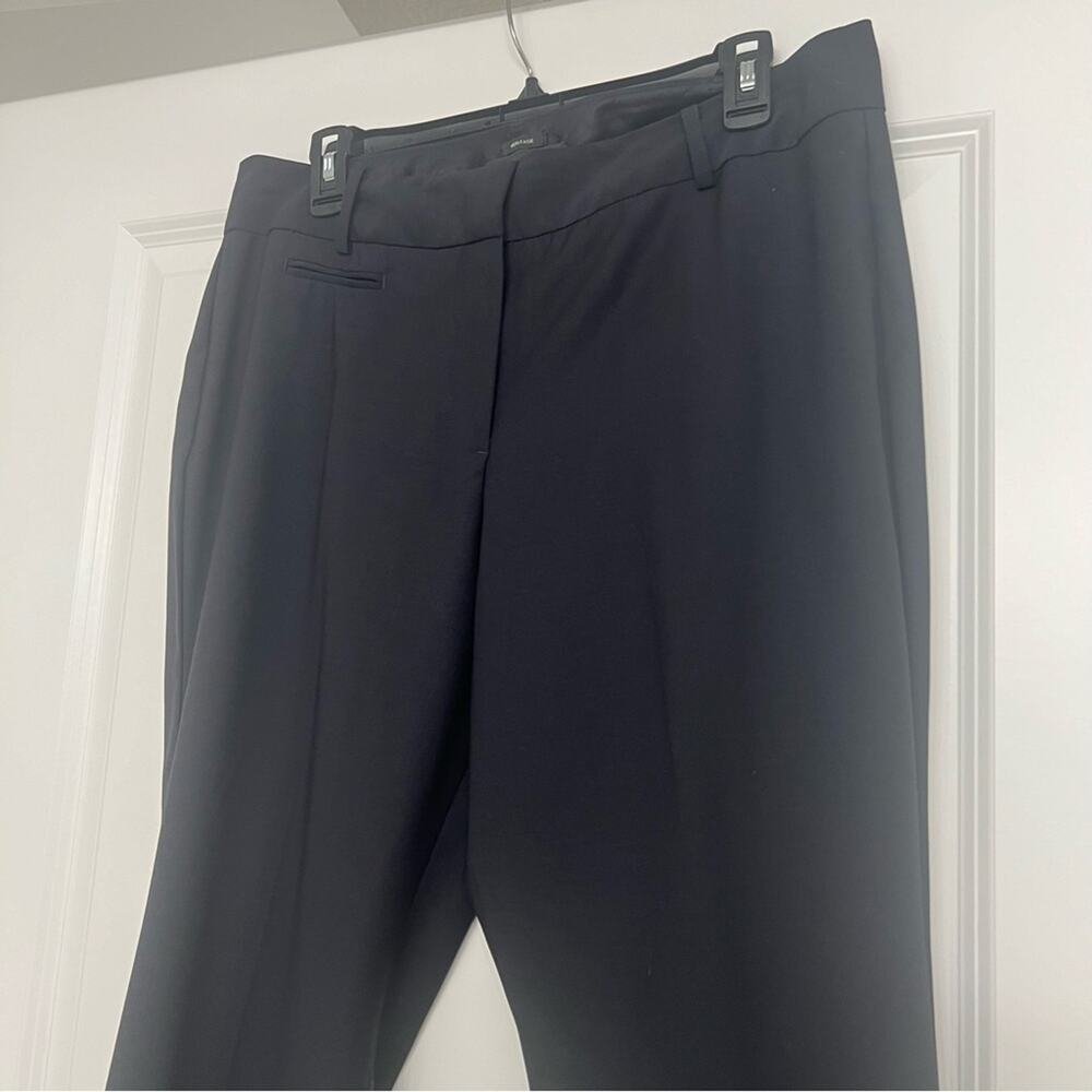 Talbots Women 14P Petite Wool Blend Wide Leg Career Navy Heritage Dress Pants - Picture 8 of 14